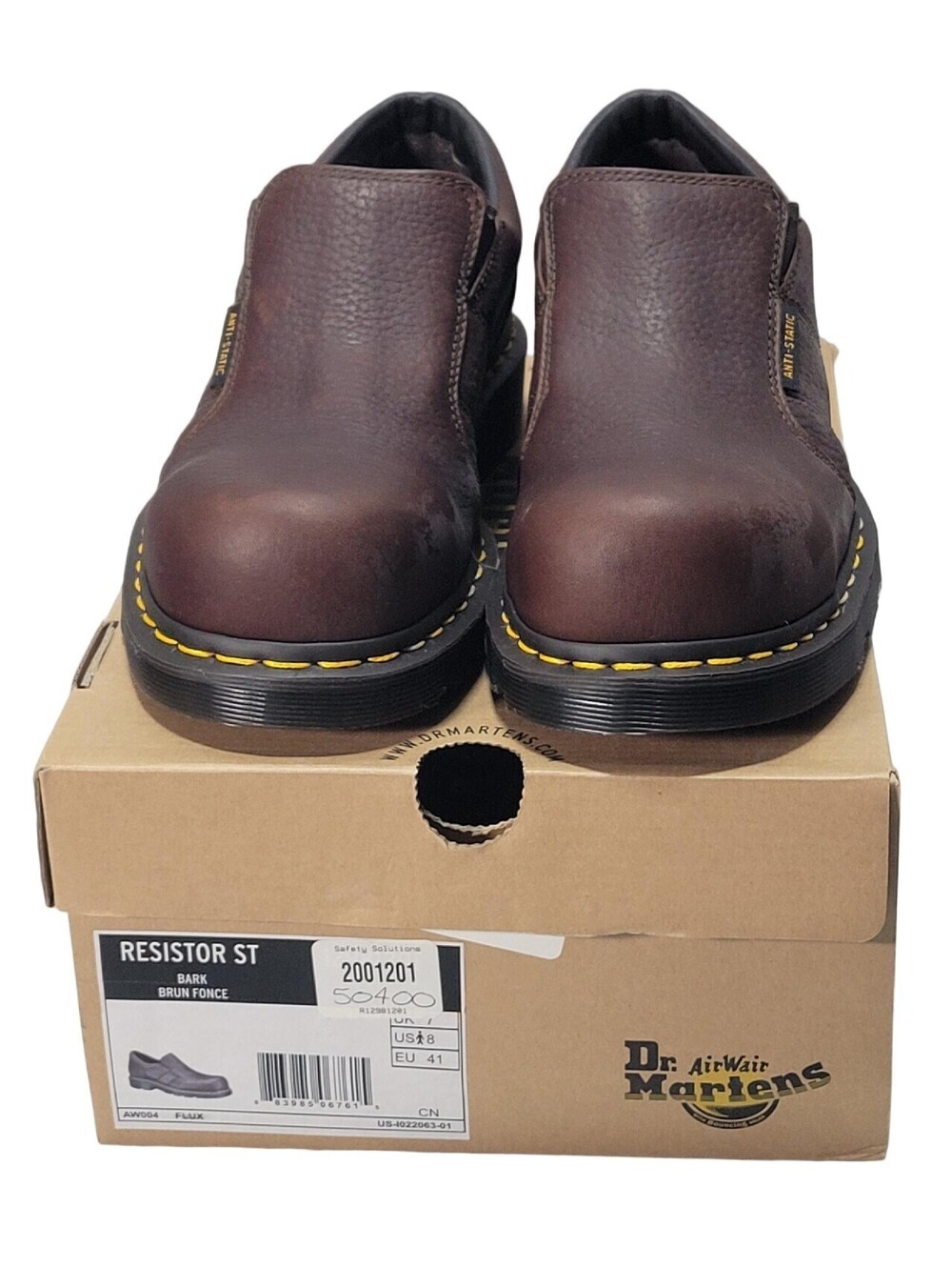 Dr Martens Resistor ST Brown Shoes Safety Toe Mens Size 8 Brown Leather Work